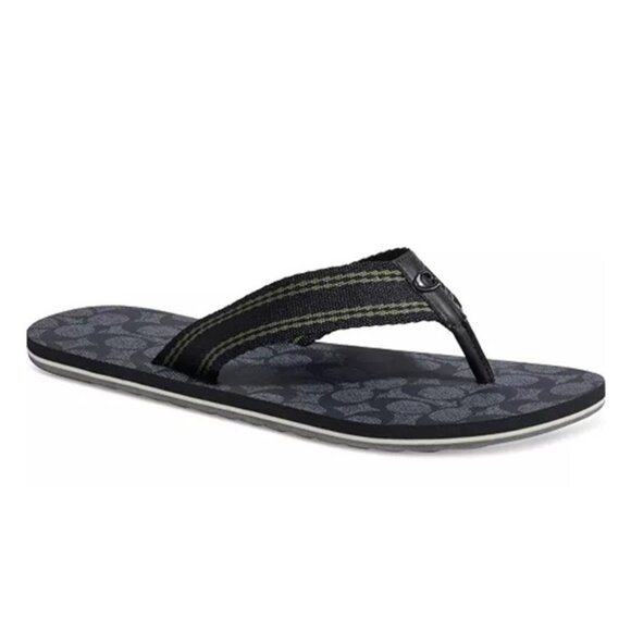 COACH Men's Signature Webbing Flip Flop Sandals (Wide) - Picture 1 of 9